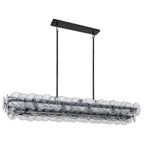 Pressed Glass Disc Linear Chandelier