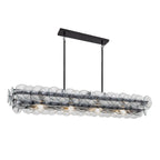 Pressed Glass Disc Linear Chandelier