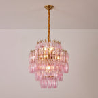 Pink Glass Prism Chandelier