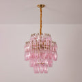 Pink Glass Prism Chandelier