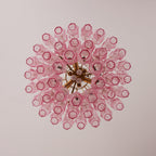 Pink Glass Prism Chandelier