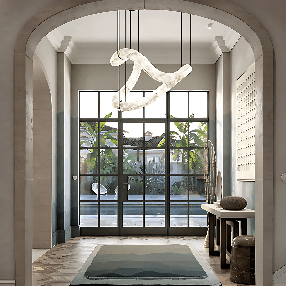 Ethereal Wave Alabaster Chandelier