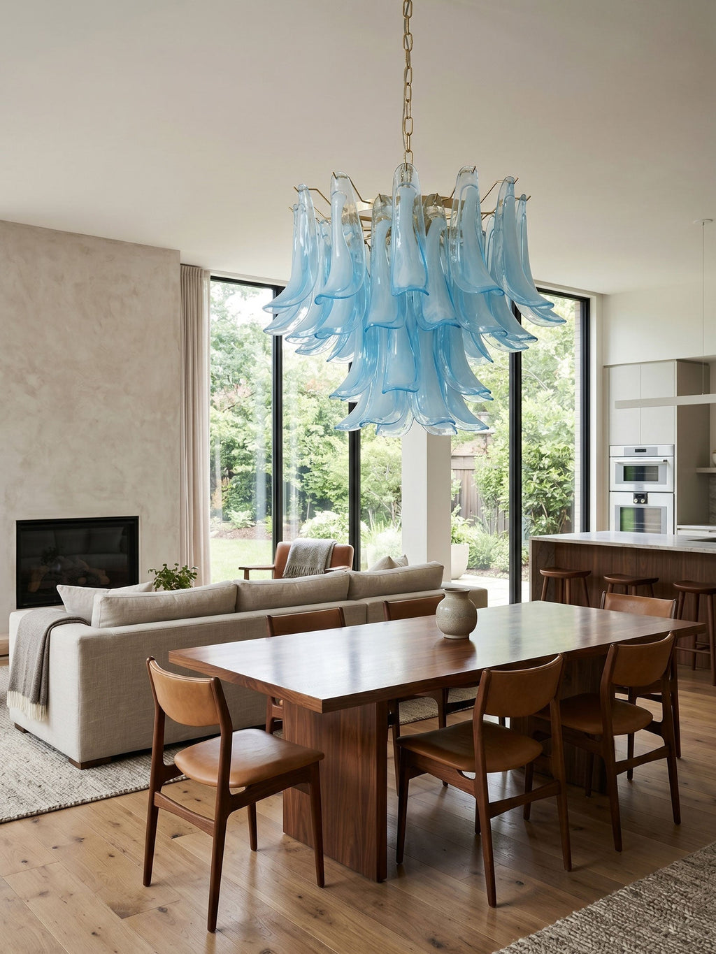 Azure Drift Glass Chandelier