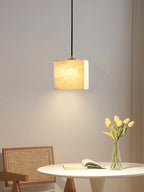 Square Alabaster Staircase Chandelier