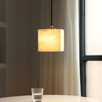 Square Alabaster Staircase Chandelier
