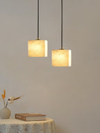 Square Alabaster Staircase Chandelier