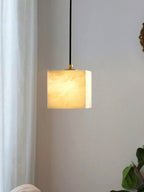 Square Alabaster Staircase Chandelier