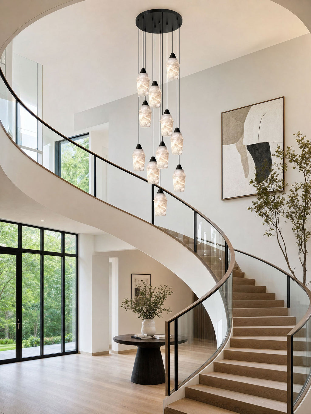 Spindle Alabaster Cluster Chandelier