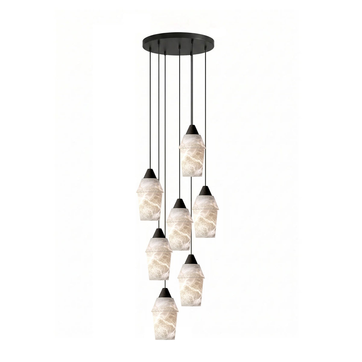 Spindle Alabaster Cluster Chandelier