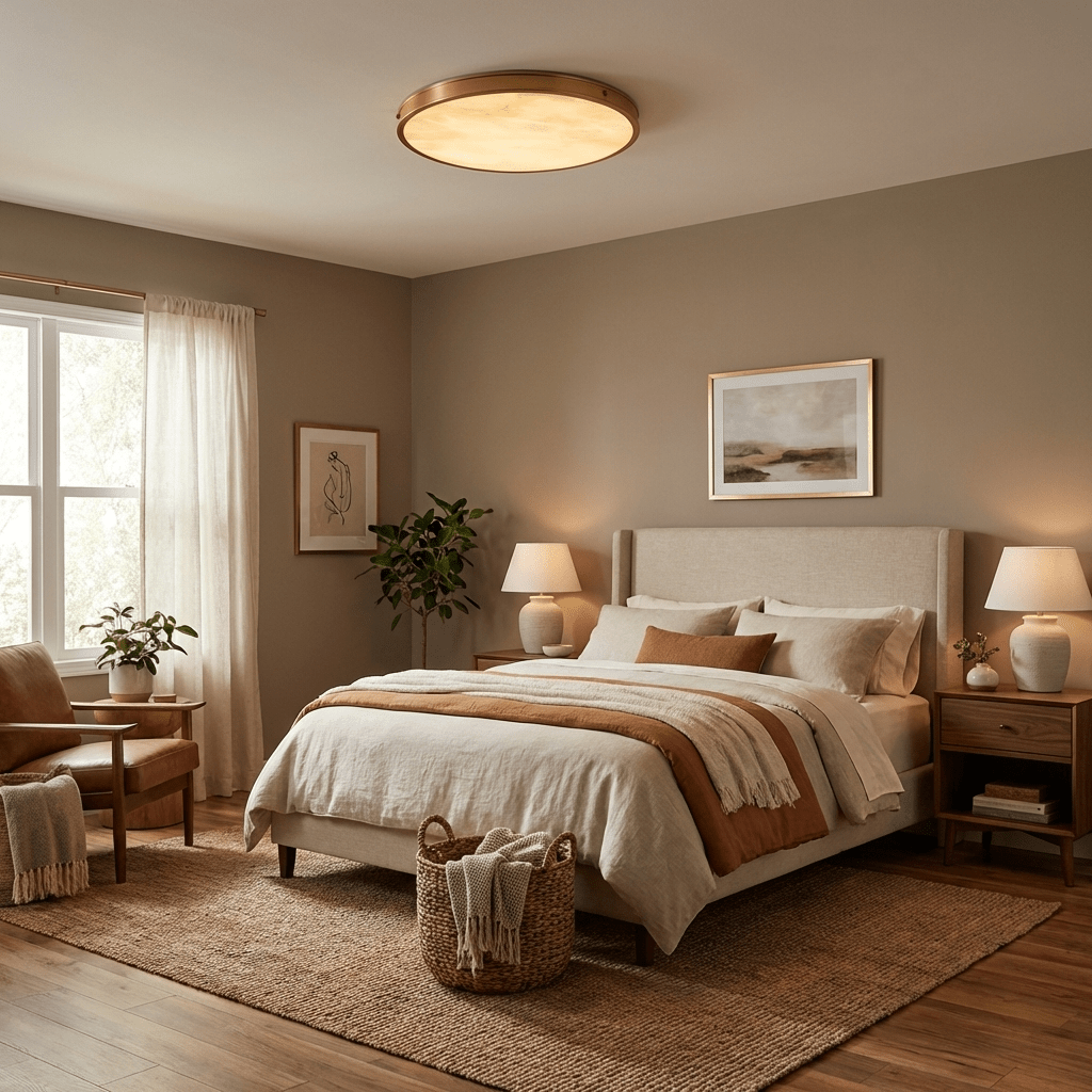 Aureon Alabaster Round Ceiling Lamp