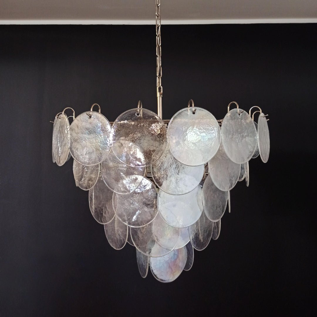 Glass Disc Iridescent Chandelier