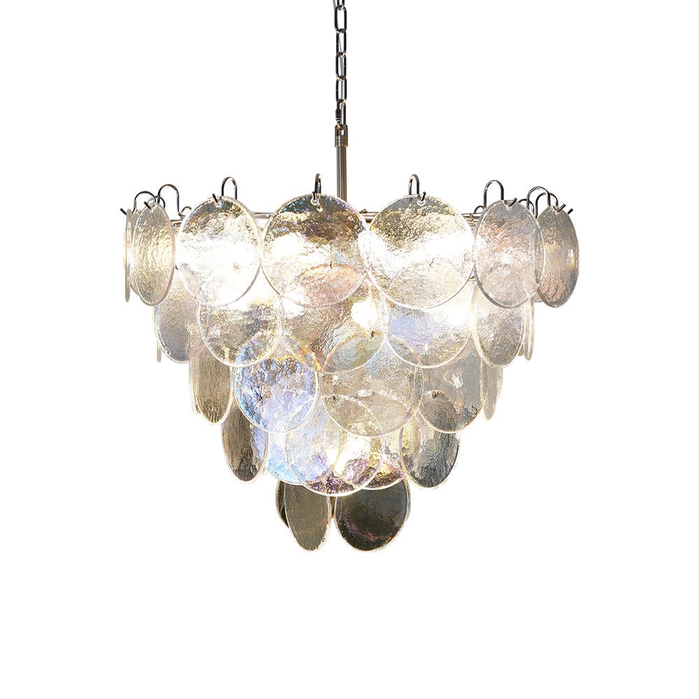 Glass Disc Iridescent Chandelier