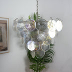 Glass Disc Iridescent Chandelier