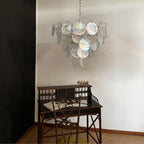 Glass Disc Iridescent Chandelier