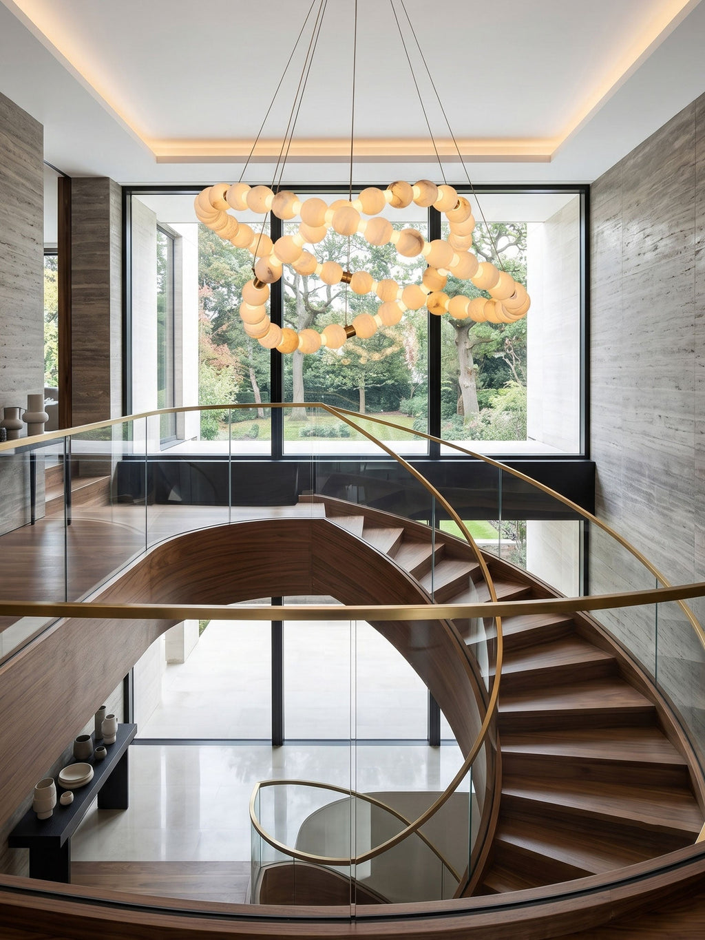 Alabaster Orb Ring Chandelier