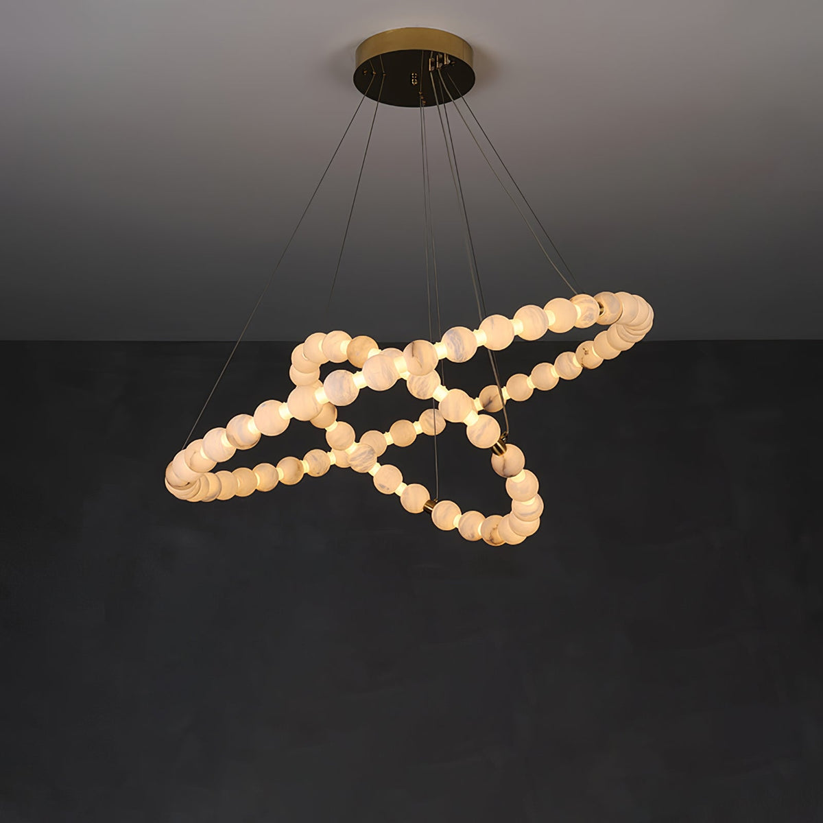 Alabaster Orb Ring Chandelier