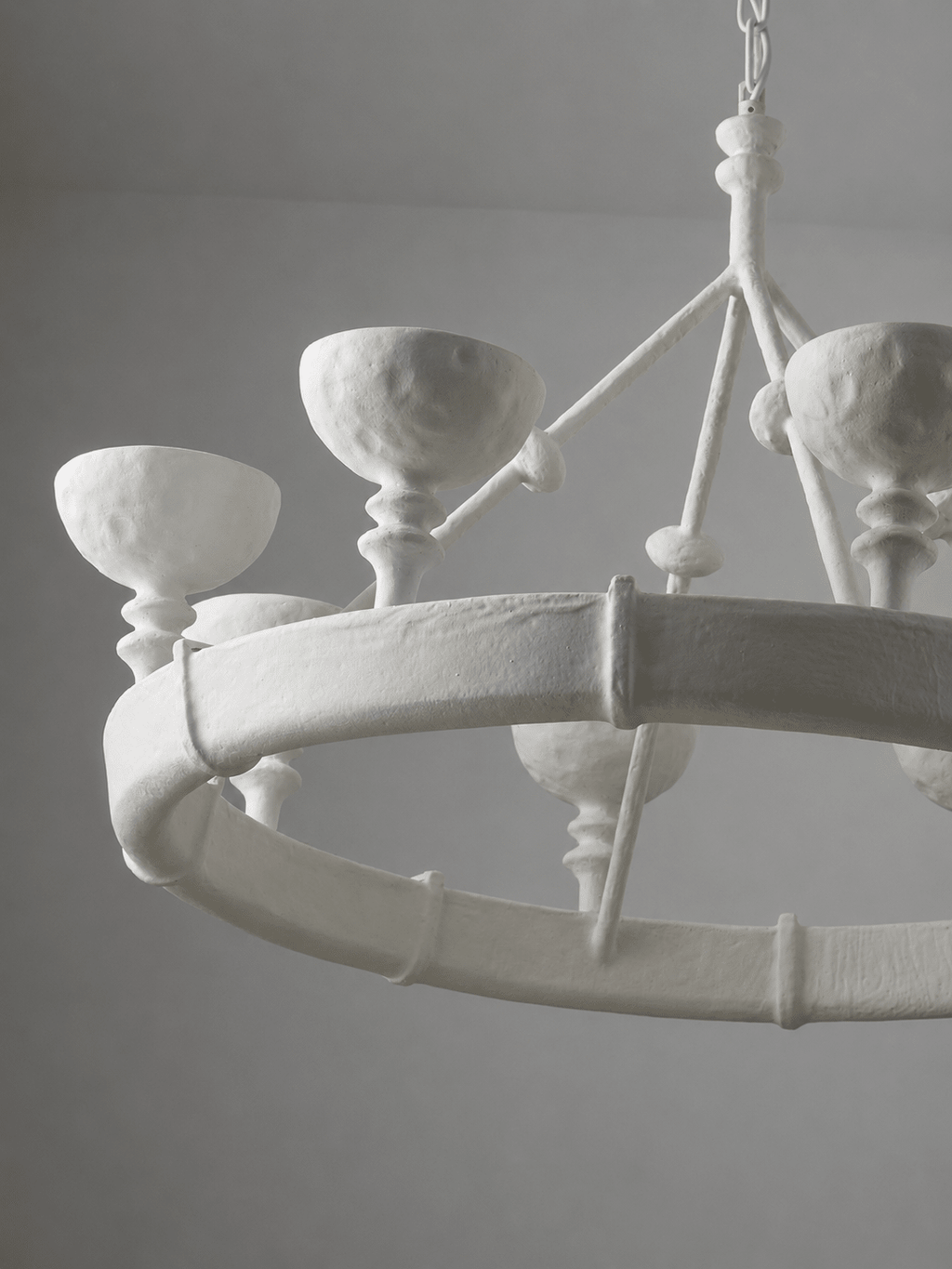 Sculptural Plaster Chalice Chandelier
