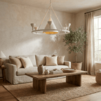 Sculptural Plaster Chalice Chandelier