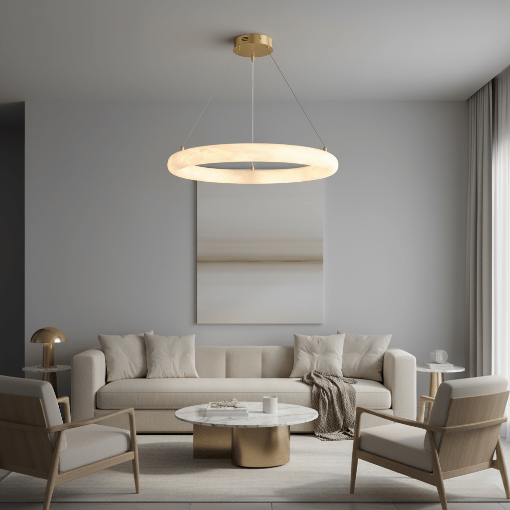 Halo di Pietra Alabaster Chandelier