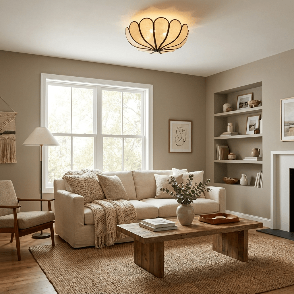 Aurelia Natural Fiber Petal Ceiling Light