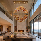 Amber Crystal Halo Chandelier