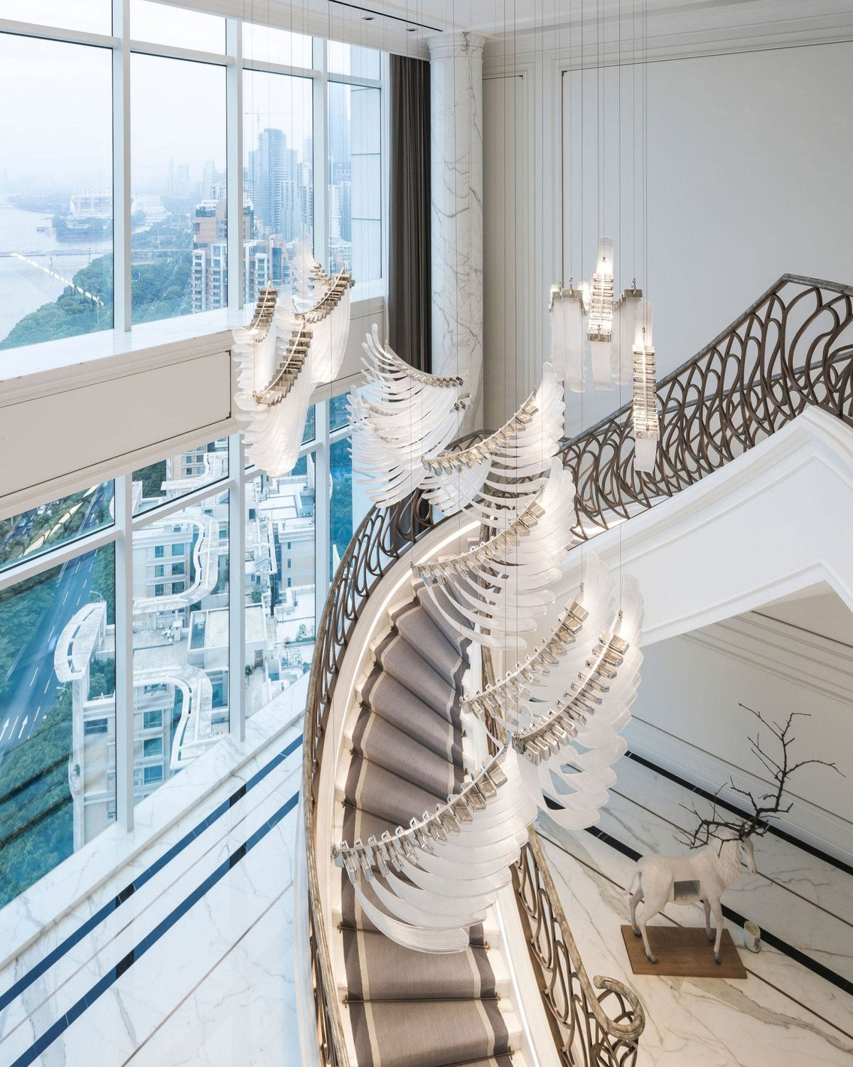 Bird Feather Wings LED Chandelier