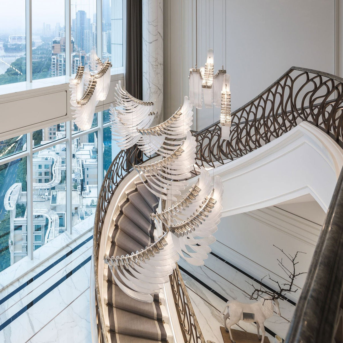 Bird Feather Wings LED Chandelier
