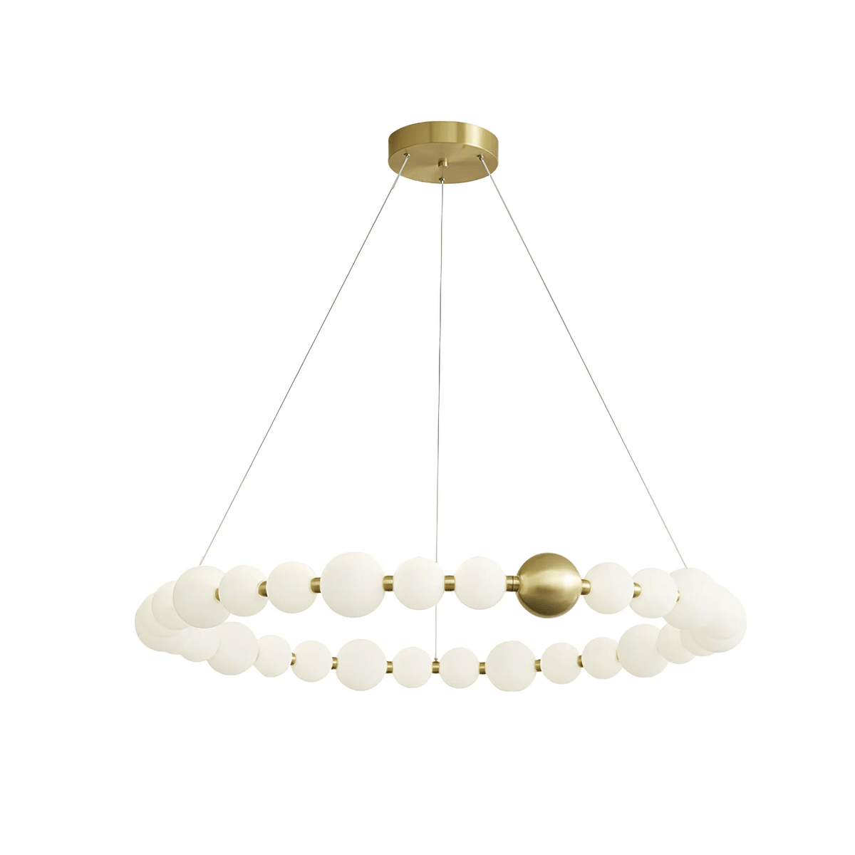 Model C ∅ 40.2″ x H 5.9″ / Brass & White / Warm Light