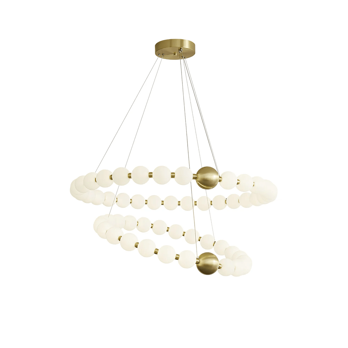 Model C ∅ 32.3″ + 40.2″ x H 15.7″ / Brass & White / Warm Light