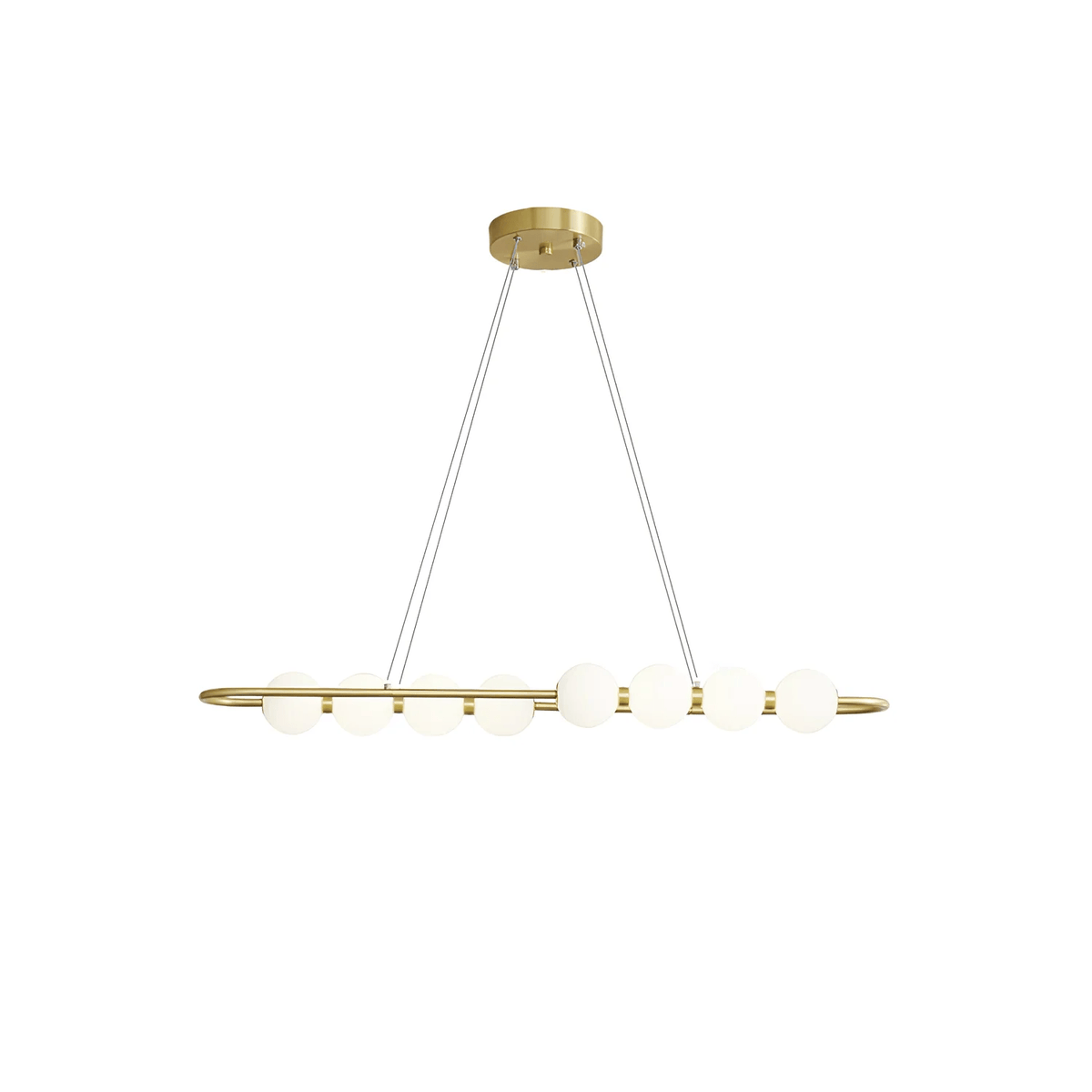 Model M ∅ 33.5″ x H 5.9″ / Brass & White / Warm Light
