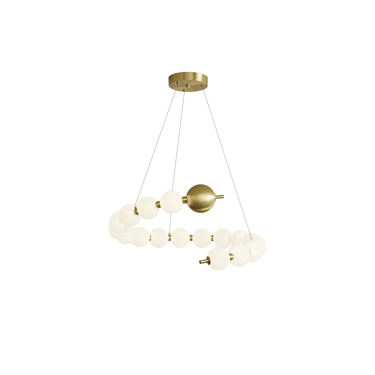 Model A ∅ 16.5″ x H 5.9″ / Brass & White / Warm Light