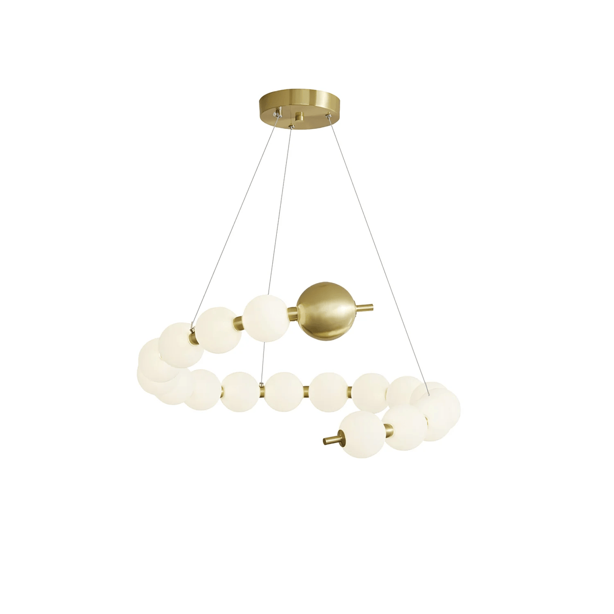 Model A ∅ 24.4″ x H 5.9″ / Brass & White / Warm Light