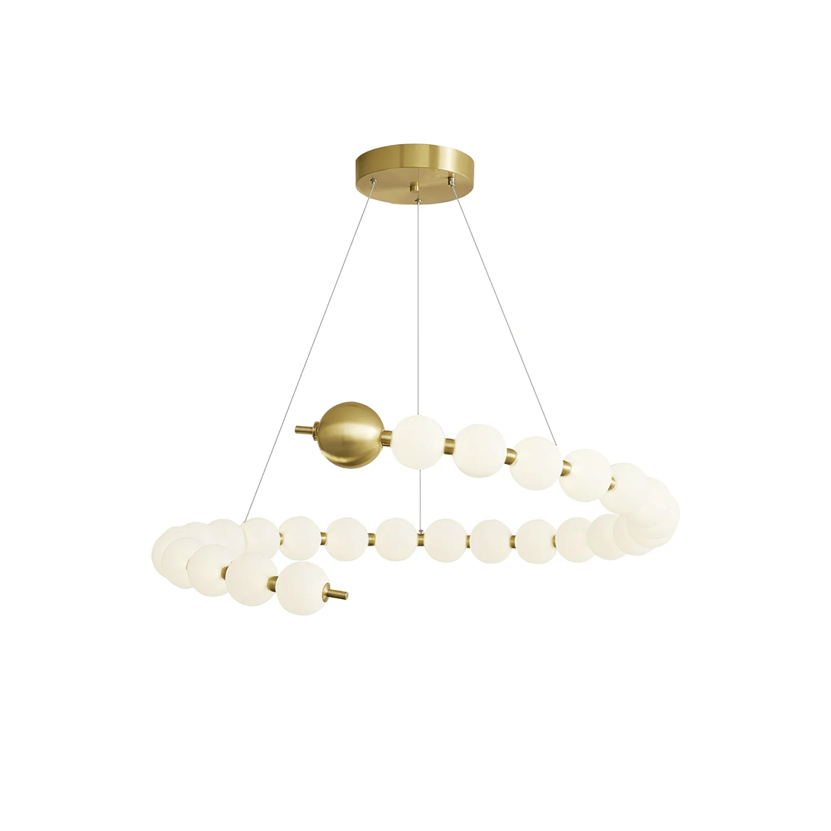 Model A ∅ 32.3″ x H 5.9″ / Brass & White / Warm Light