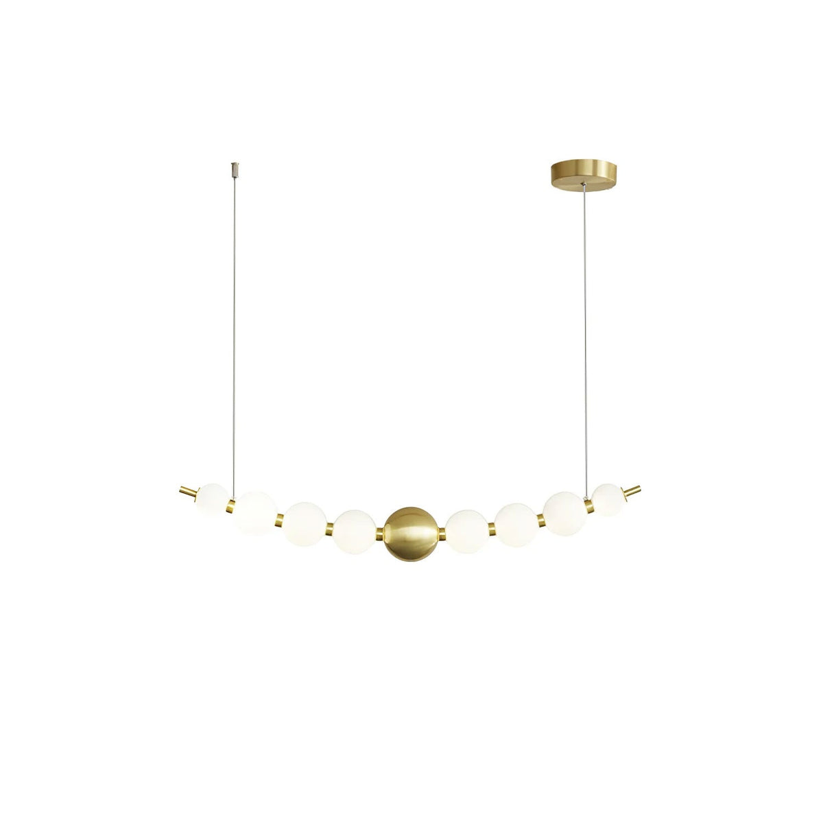 Model B ∅ 31.9″ x H 5.9″ / Brass & White / Warm Light