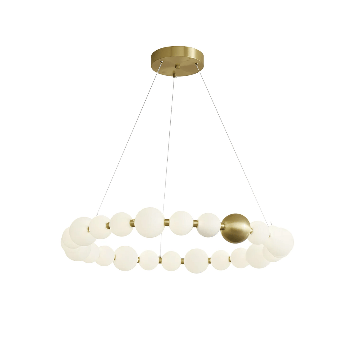 Model C ∅ 32.3″ x H 5.9″ / Brass & White / Warm Light