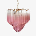Glass Pink Prism Chandelier