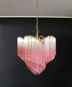 Glass Pink Prism Chandelier