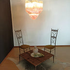 Glass Pink Prism Chandelier