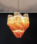 Glass Pink Prism Chandelier