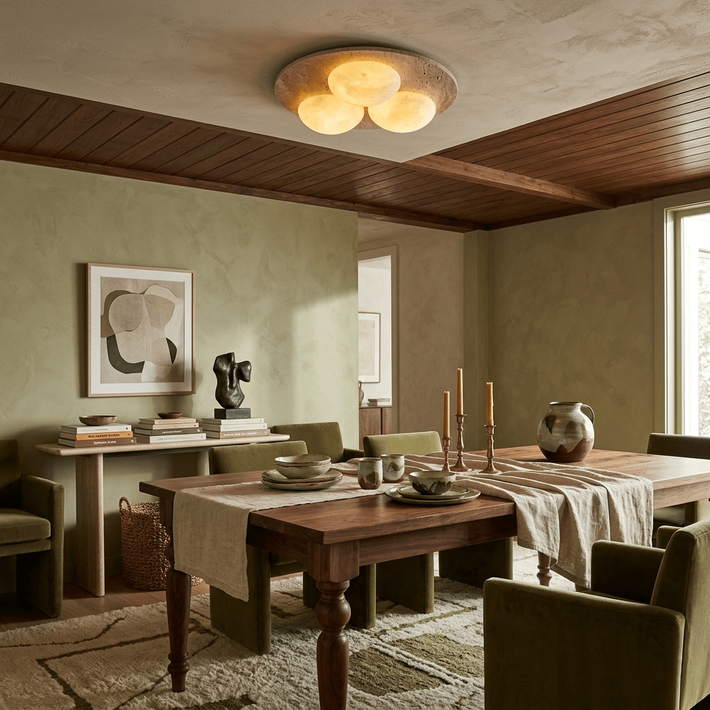Trio Travertine Ceiling Light