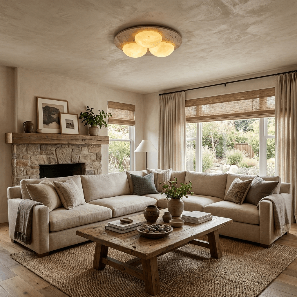 Trio Travertine Ceiling Light