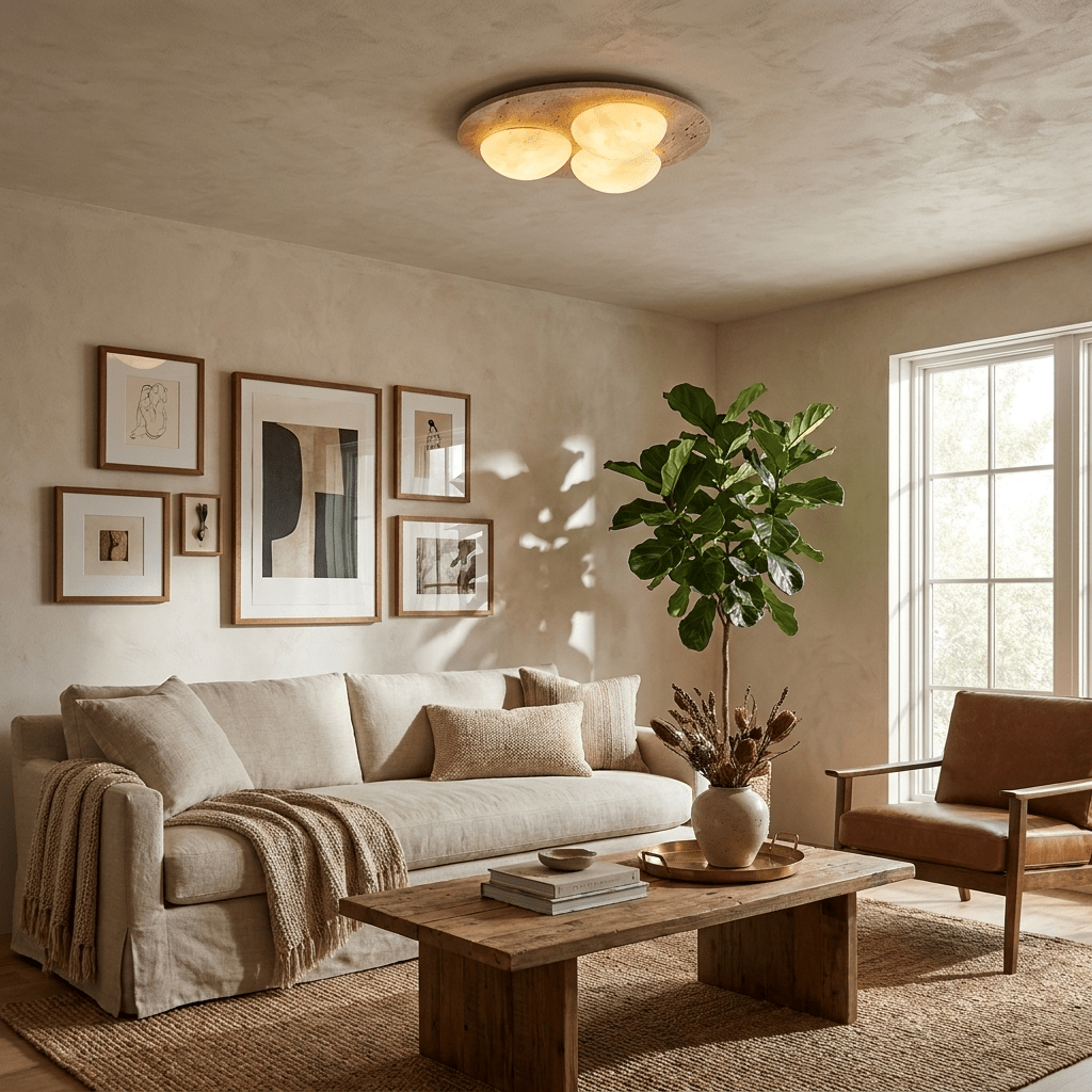 Trio Travertine Ceiling Light
