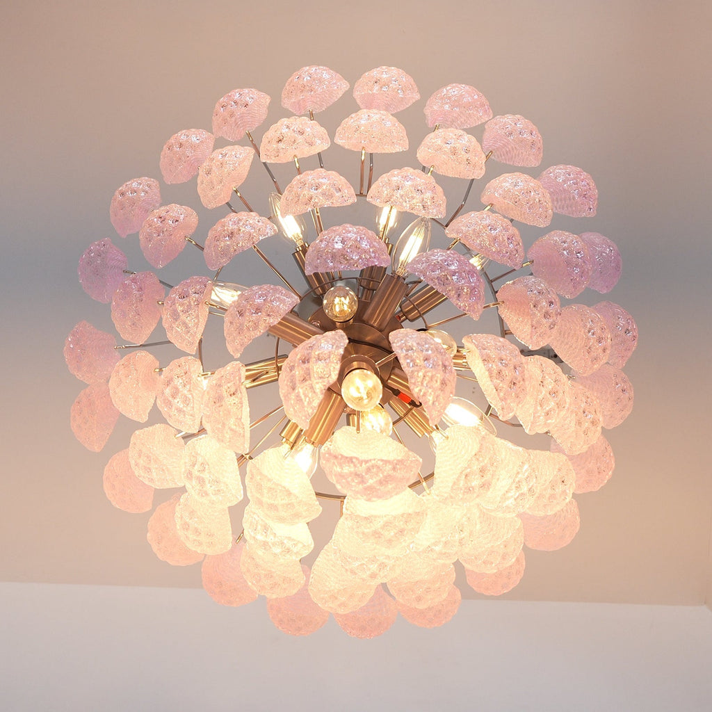 Pink Glass Dewdrop Chandelier