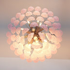 Pink Glass Dewdrop Chandelier