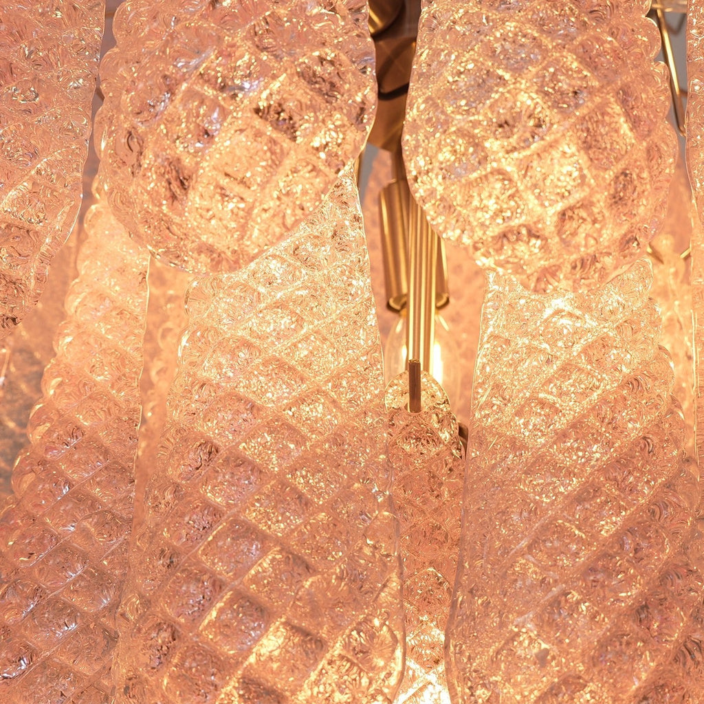 Pink Glass Dewdrop Chandelier