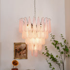 Pink Glass Dewdrop Chandelier