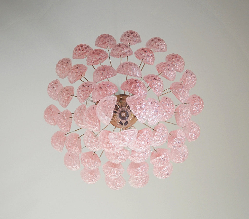 Pink Glass Dewdrop Chandelier