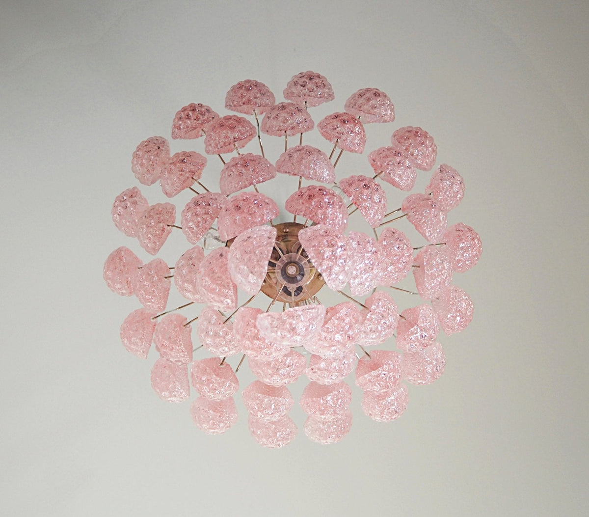 Pink Glass Dewdrop Chandelier