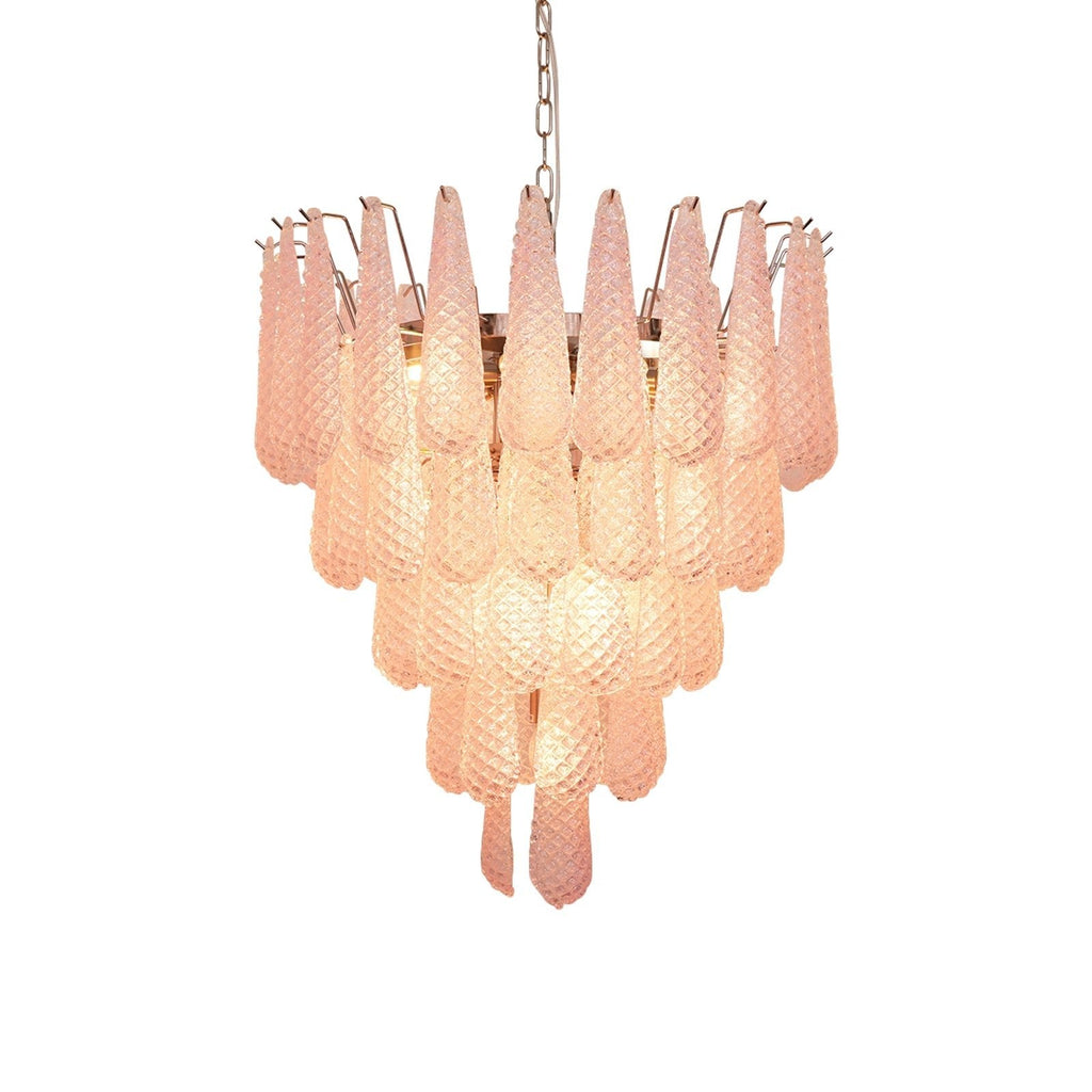 Pink Glass Dewdrop Chandelier
