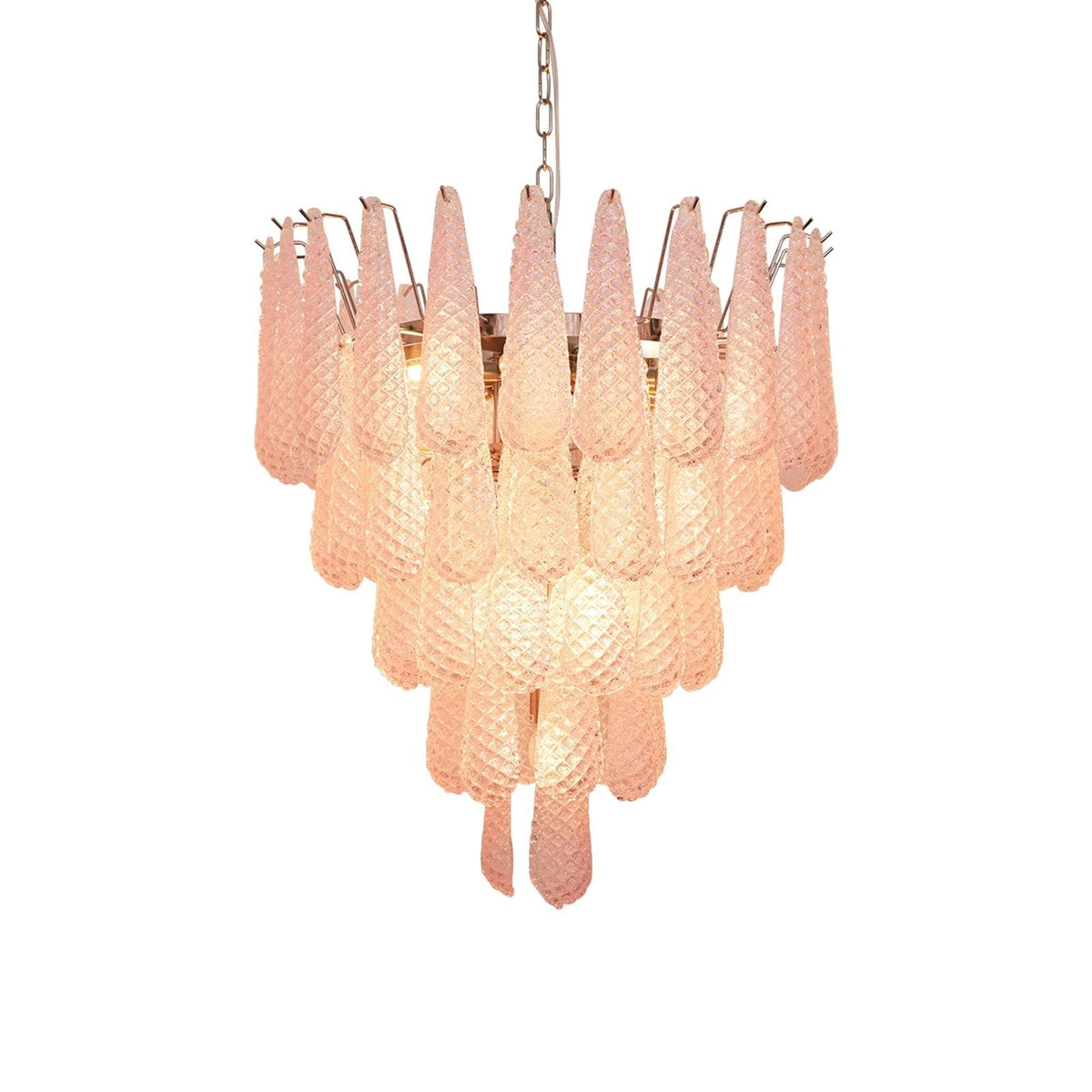 Pink Glass Dewdrop Chandelier